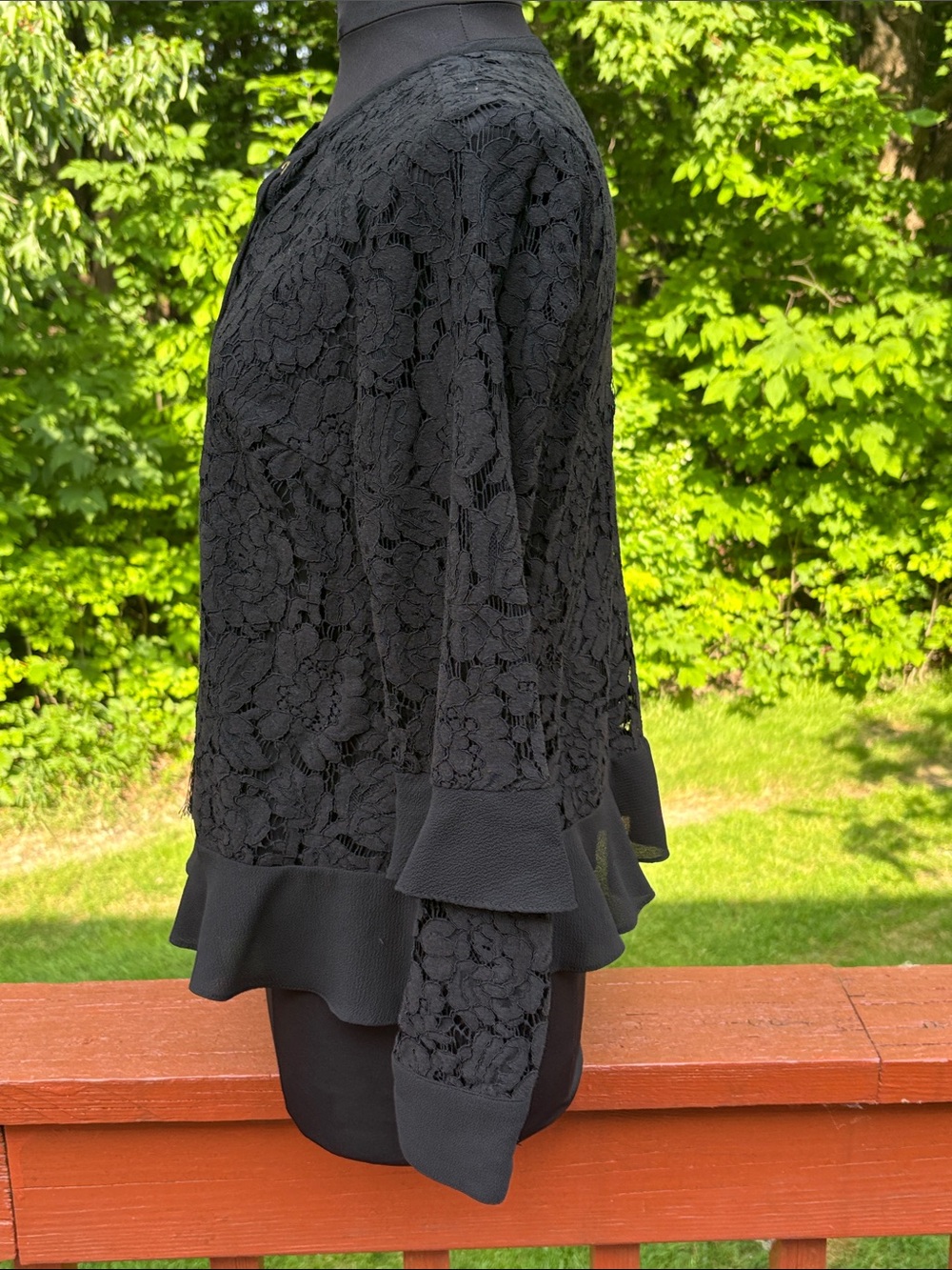 NWOT Michael Kors, black lace blouse - Picture 2 of 9